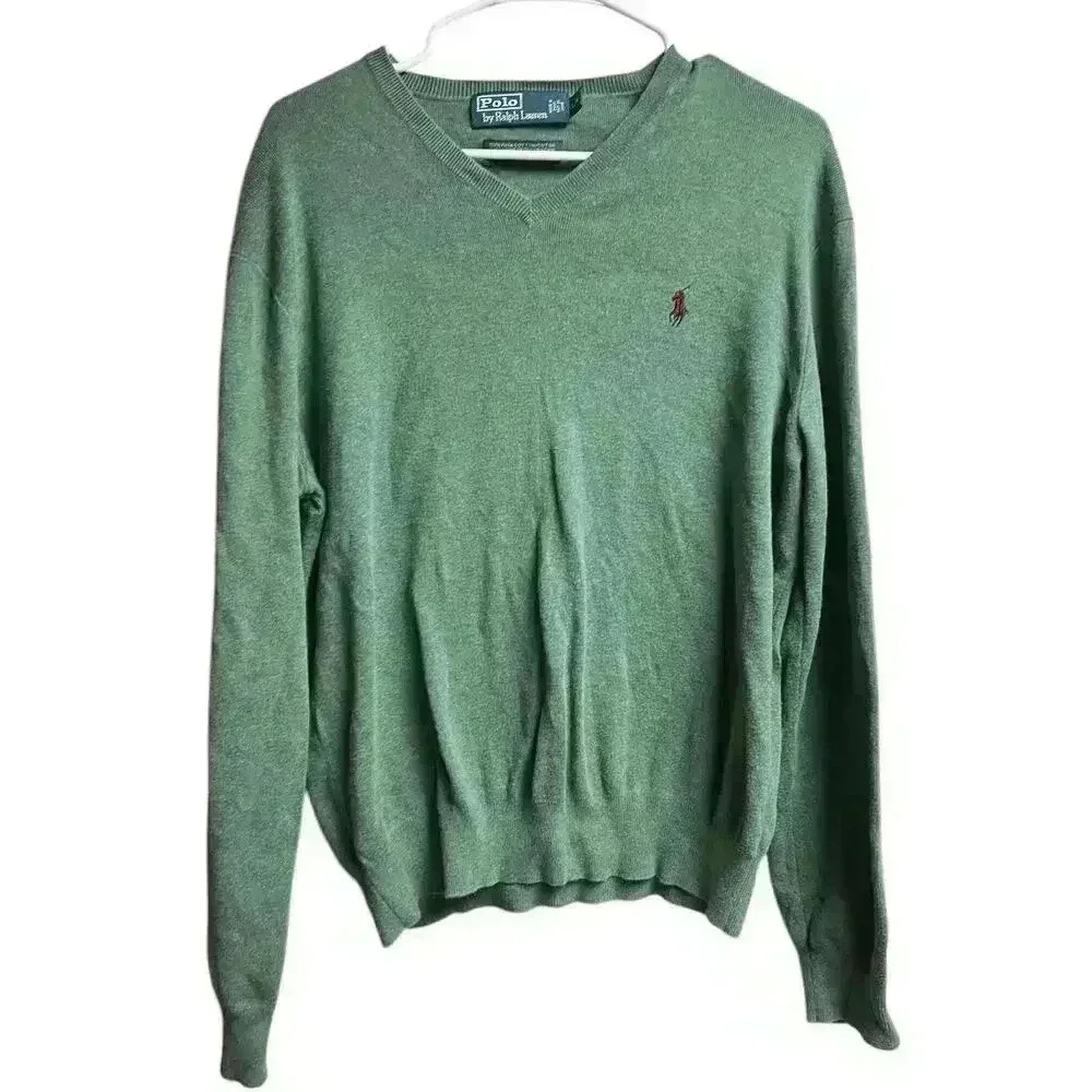 Polo by Ralph Lauren Men's Pima Cotton V-Neck Sweater Large